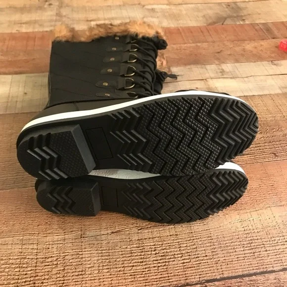 Just fab cold weather lace up boots with faux fur Marley - 7.5 - Picture 2 of 10